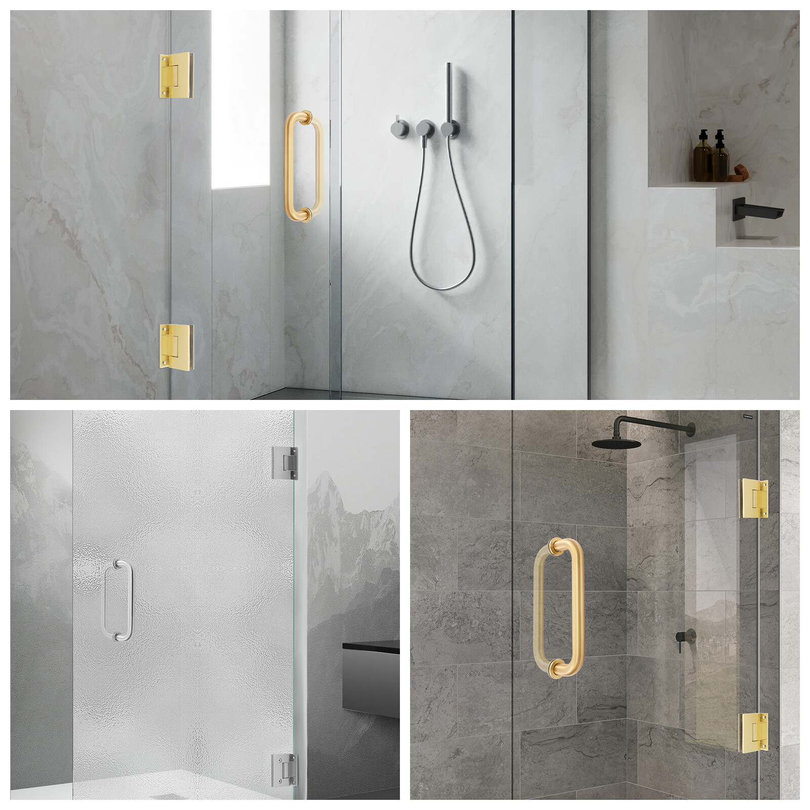 Shower Door Hardware Accessories, Hinges, Handles, Glass Clamps,L-shaped Corner