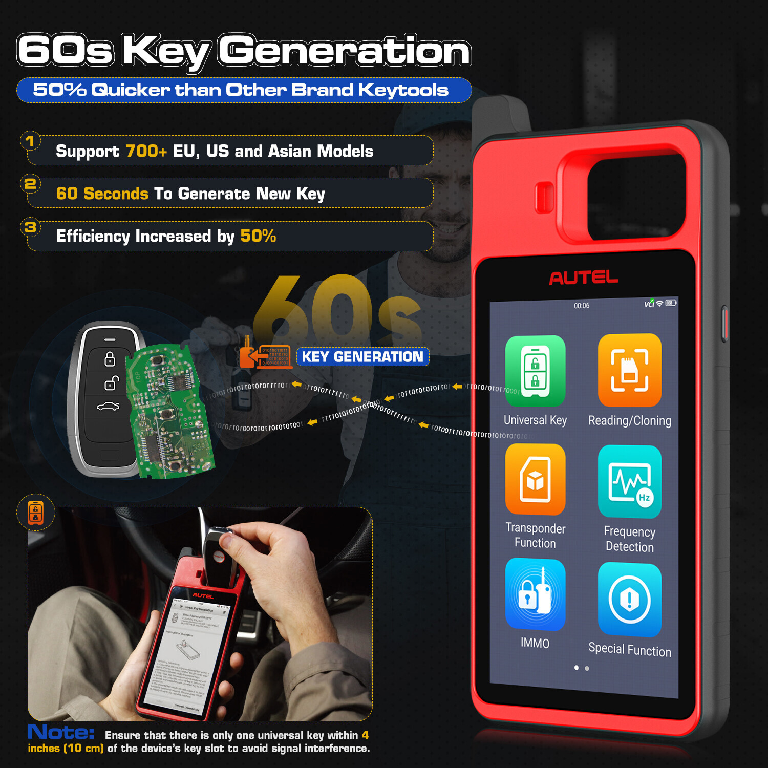 2025 Autel MaxiIM KM100 Key FOB PROGRAMMING Key Generation IMMObilizer 60sFaster