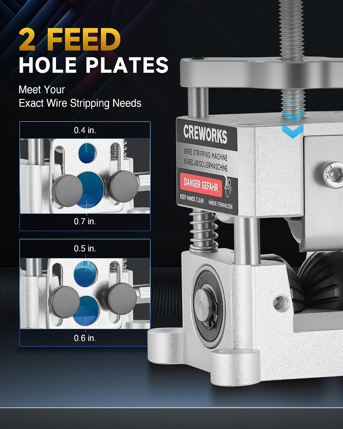Wire Stripper Machine, 0.06"-1" Manual Wire Stripping Machine, Drill Co