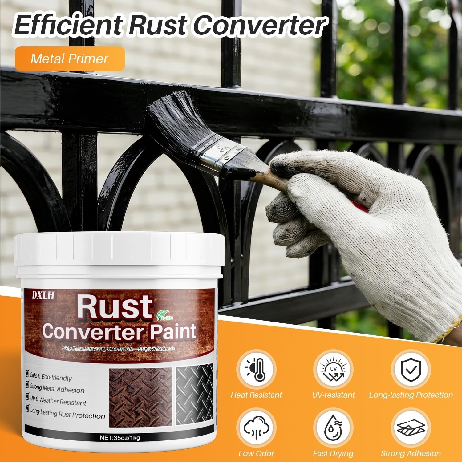 Rust Converter & Primer - Metal Paint for Chassis, Trailer