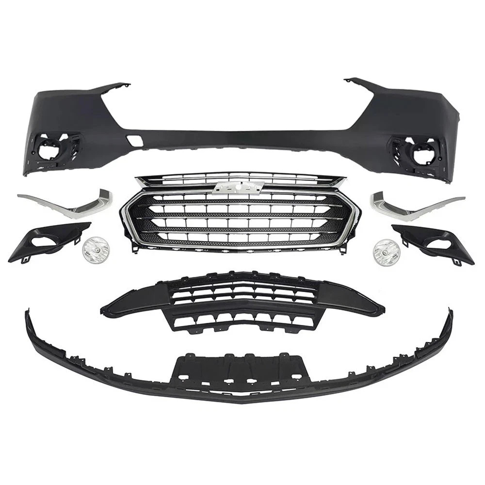 Front Bumper Cover Grille Assembly Kit Set For Chevy Traverse 2018-2021