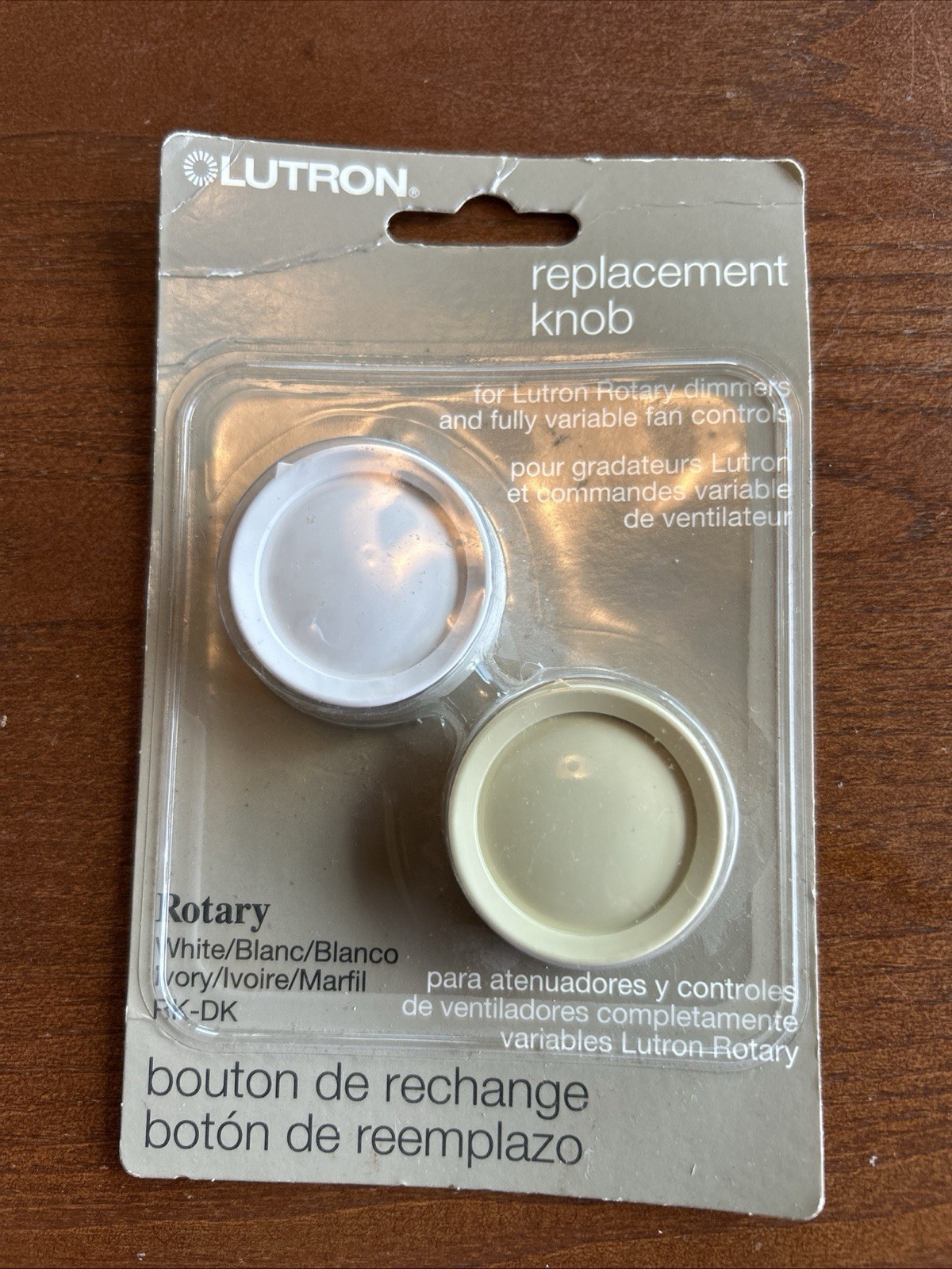 LUTRON Lutron 1 Ivory, 1 White Round Rotary Dimmer Knob