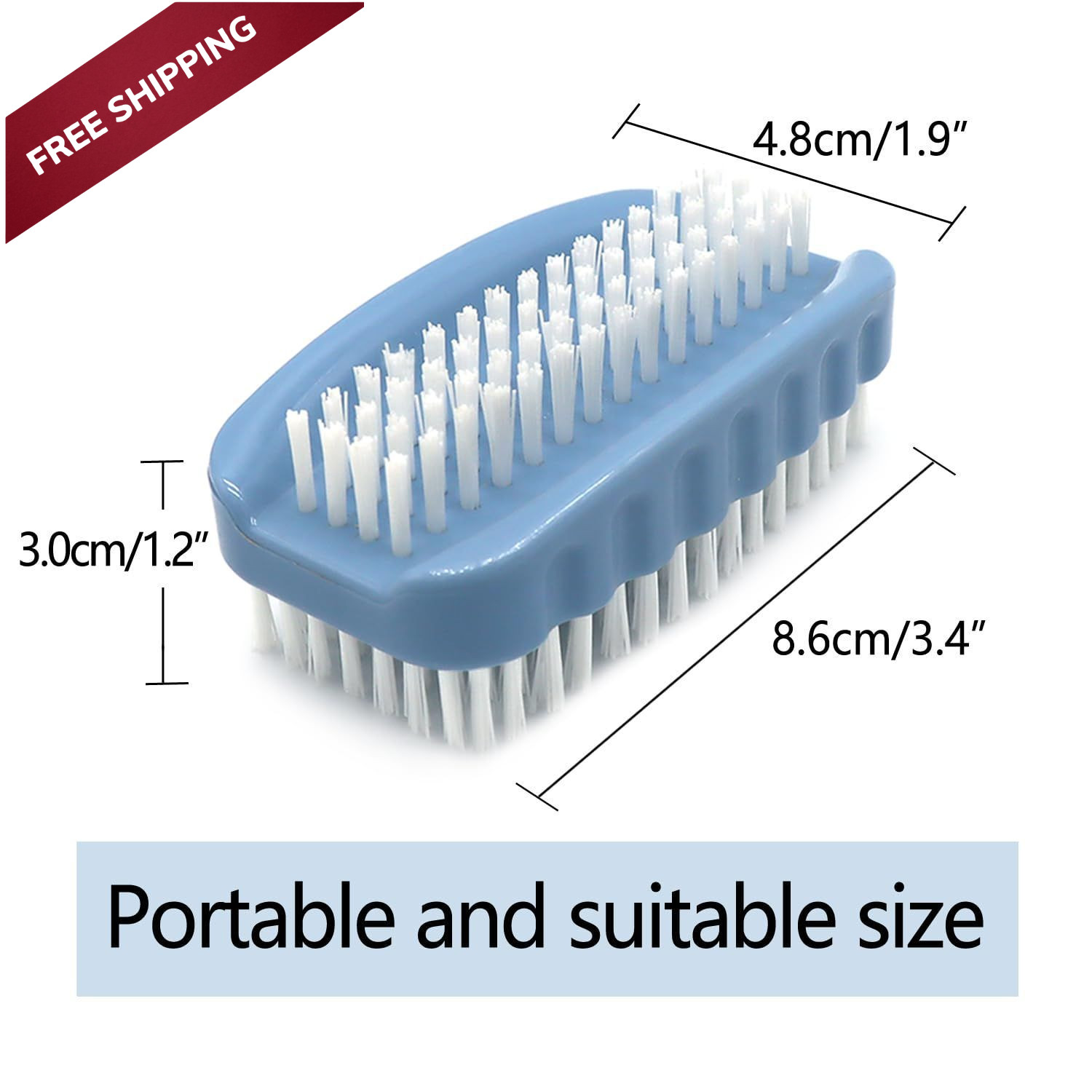 Nail Brush for Cleaning Fingernails Two Sided Hand Fingernail Blue,white