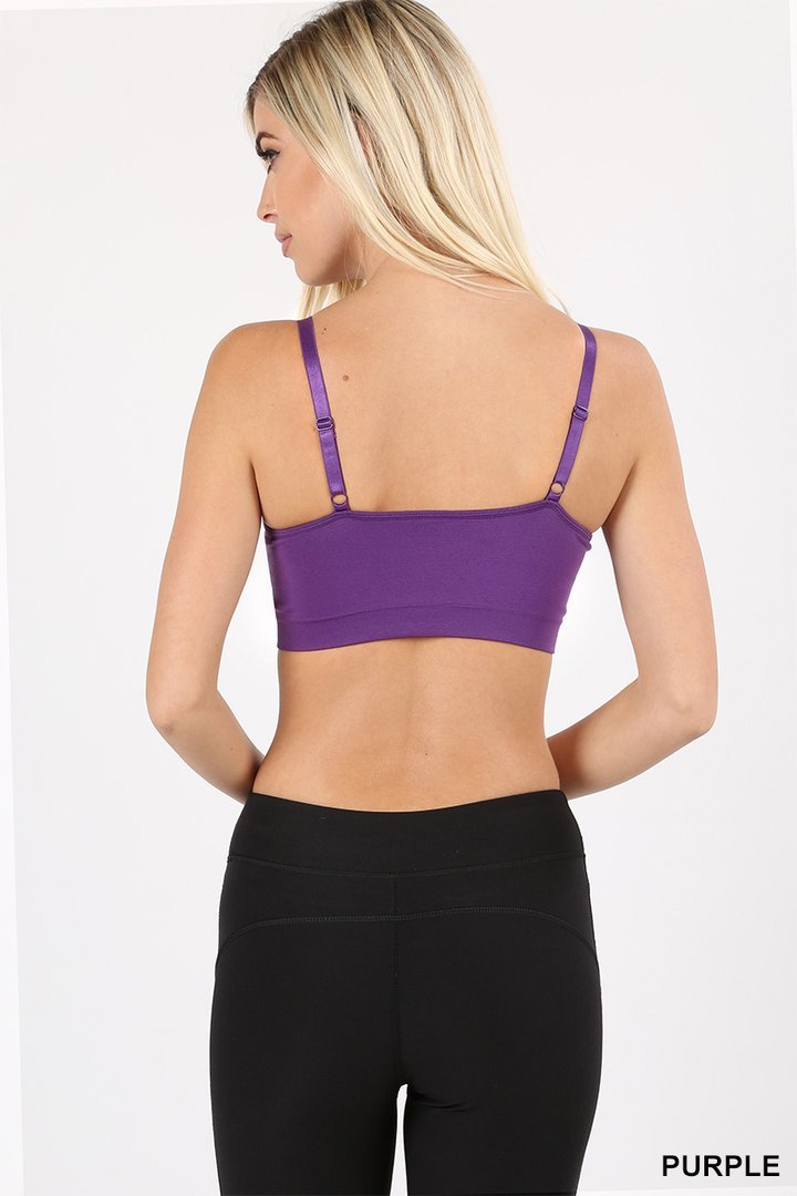 SEAMLESS V LATTICE CAGE STRAPPY PADDED BRALETTE TANK CROP CAMI TOP S-3X