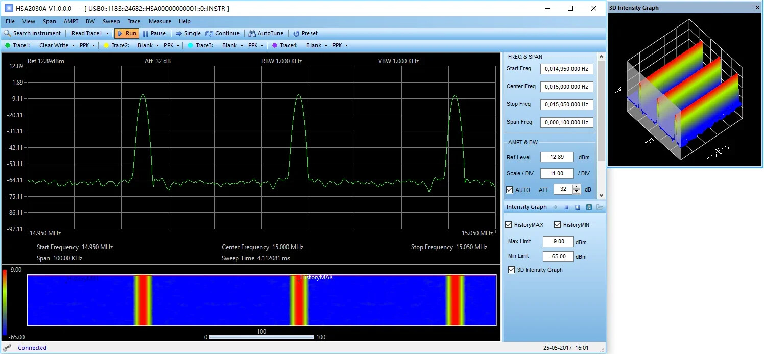 Hantek Handheld Spectrum Analyzer Field Strength Tester Monitor 1.6GHz/ 3.2GHz