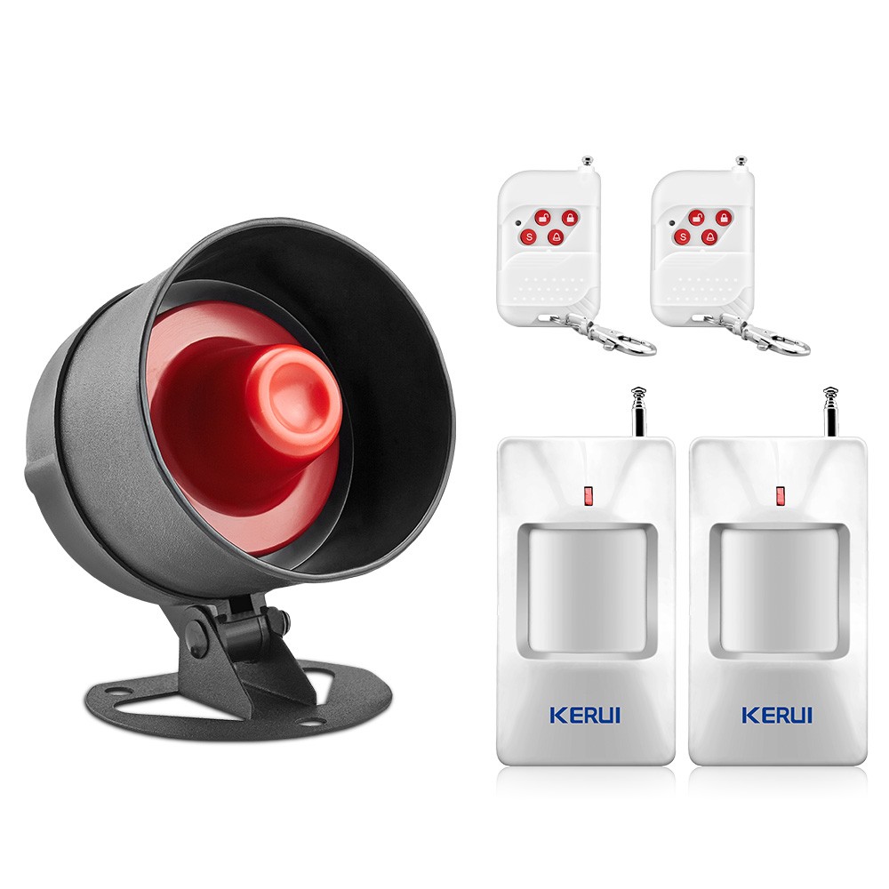 KERUI Home Office Siren Security Alarm System+2*Motion Detector,Remote Control