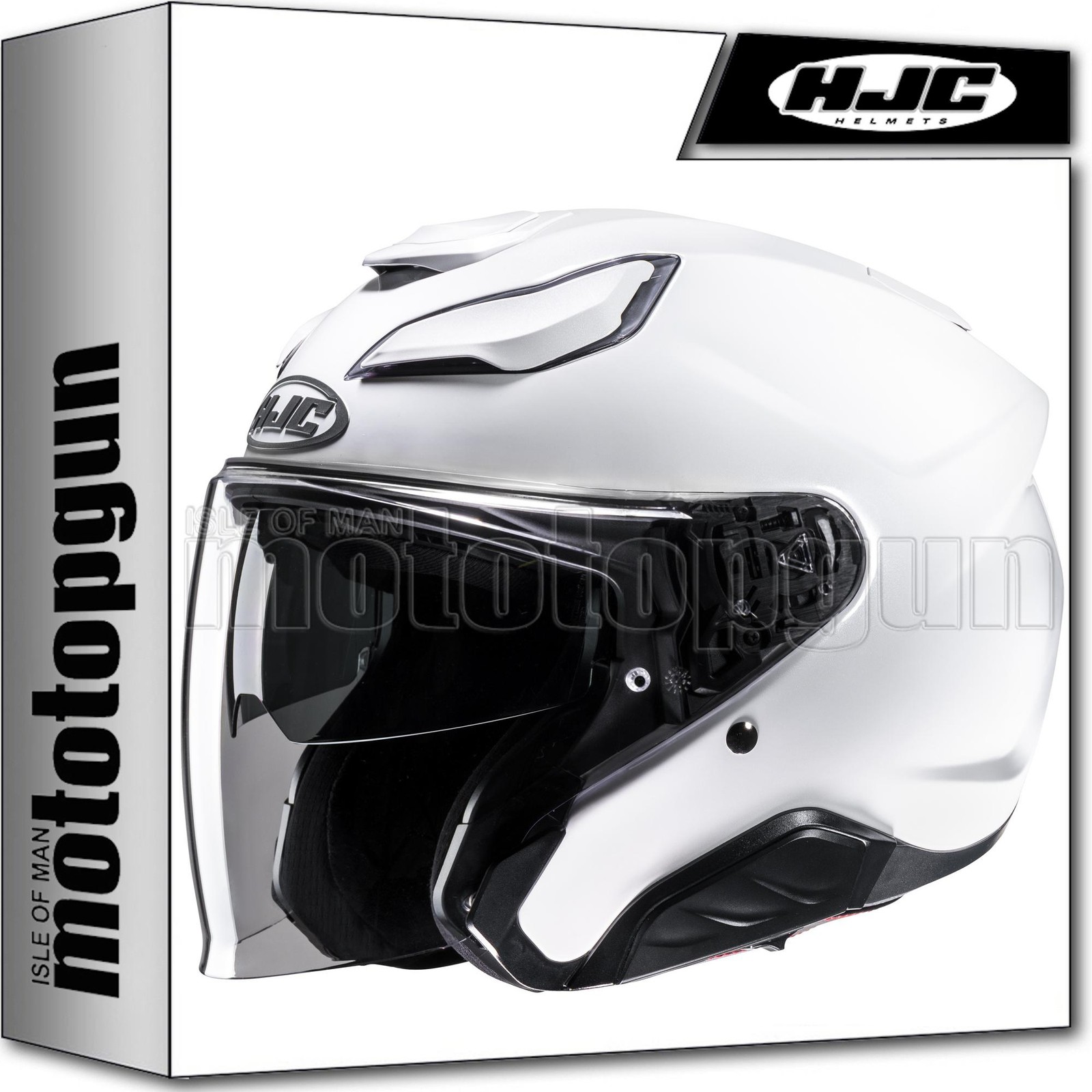 MOTORCYCLE JET HELMET HJC F31 PEARL WHITE XL
