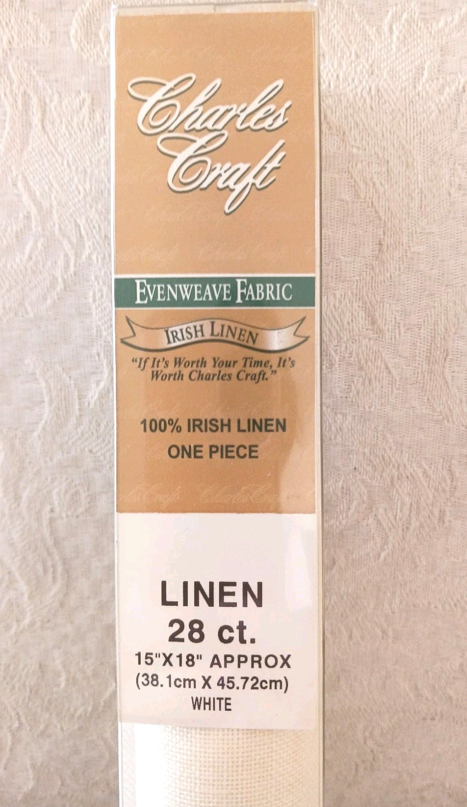 Charles Craft 100% Irish Linen Cross Stitch Fabric White 28 Count 15x18"
