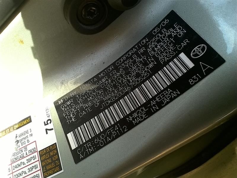 Camera/Projector Decklid Mounted Fits 06-09 PRIUS 10221805