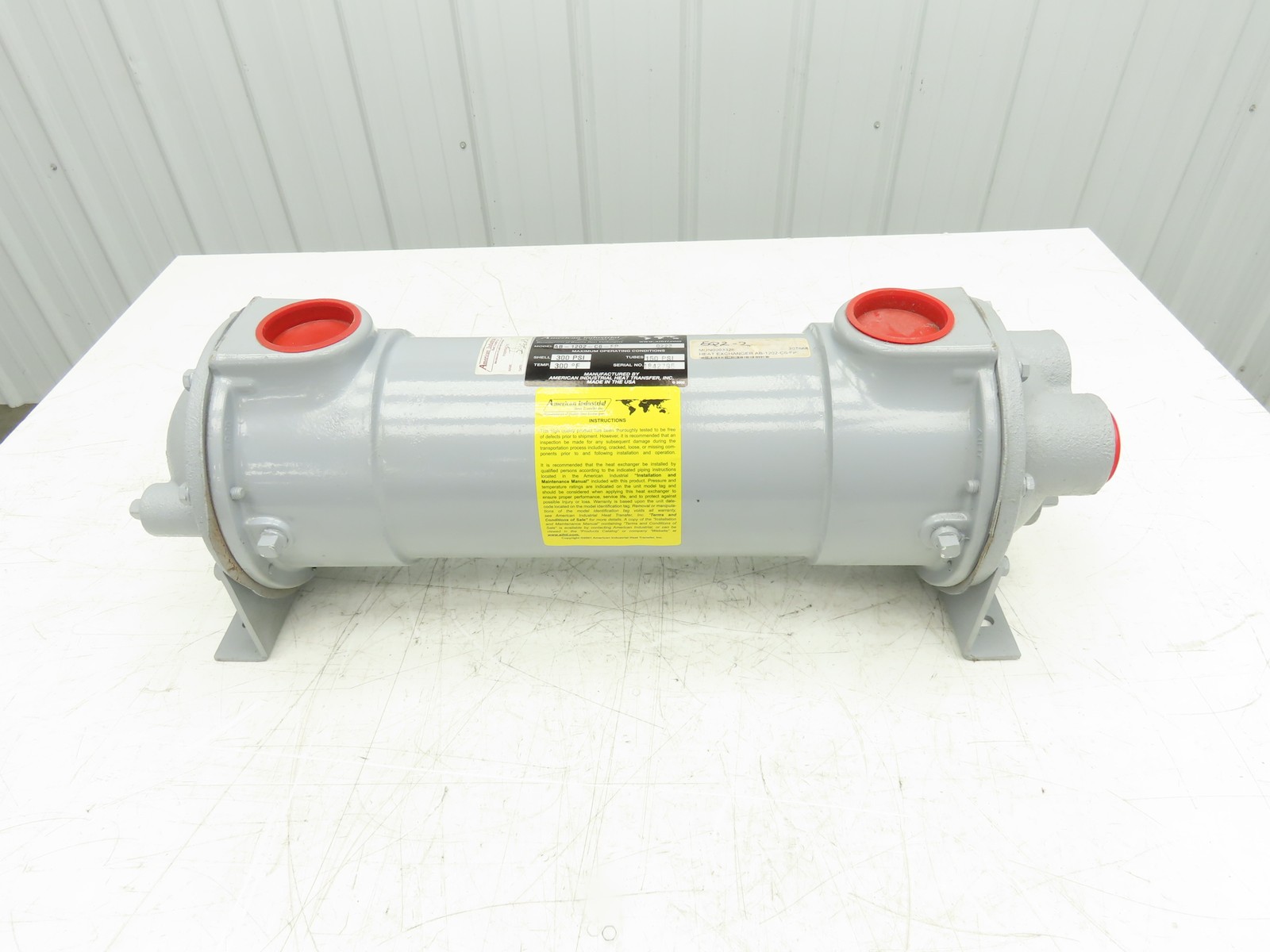 American Industrial  AB-1202-C6-FP Shell & Tube Heat Exchanger 4-Pass 150PSI