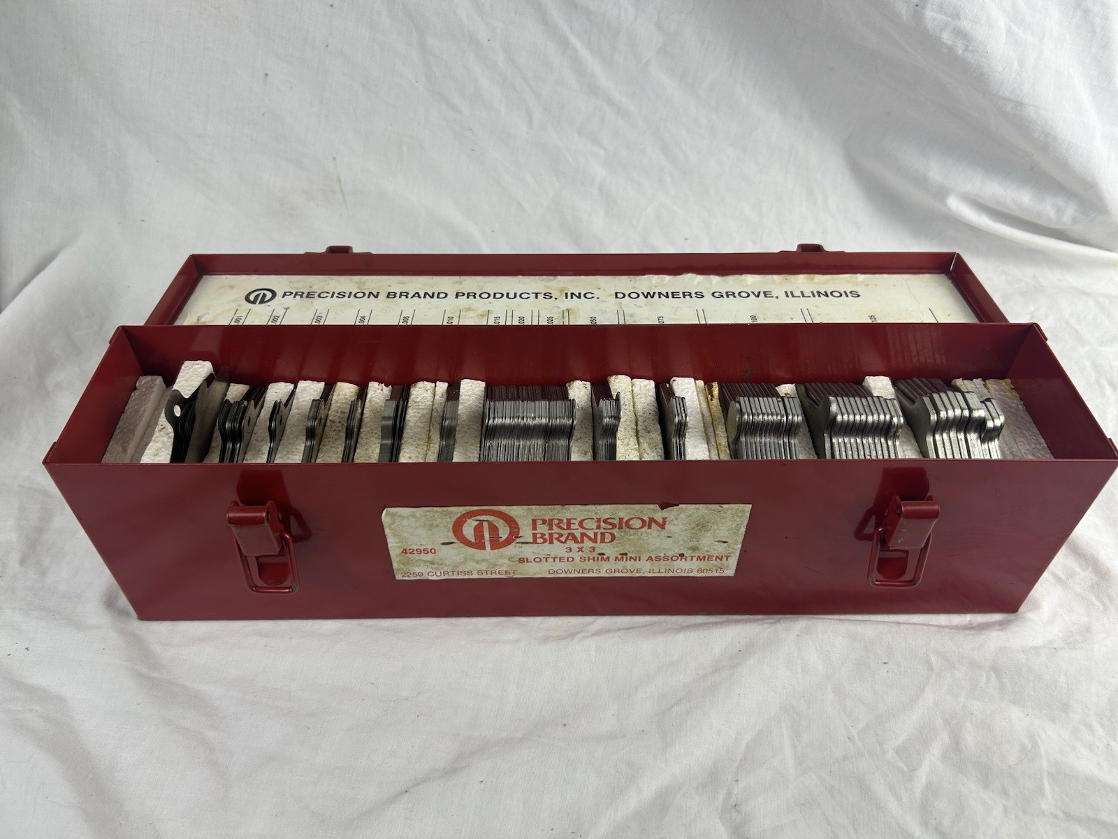 Precision Brand 42950 L Slotted Shim Assortment Kit Lightly used .001”-.100”