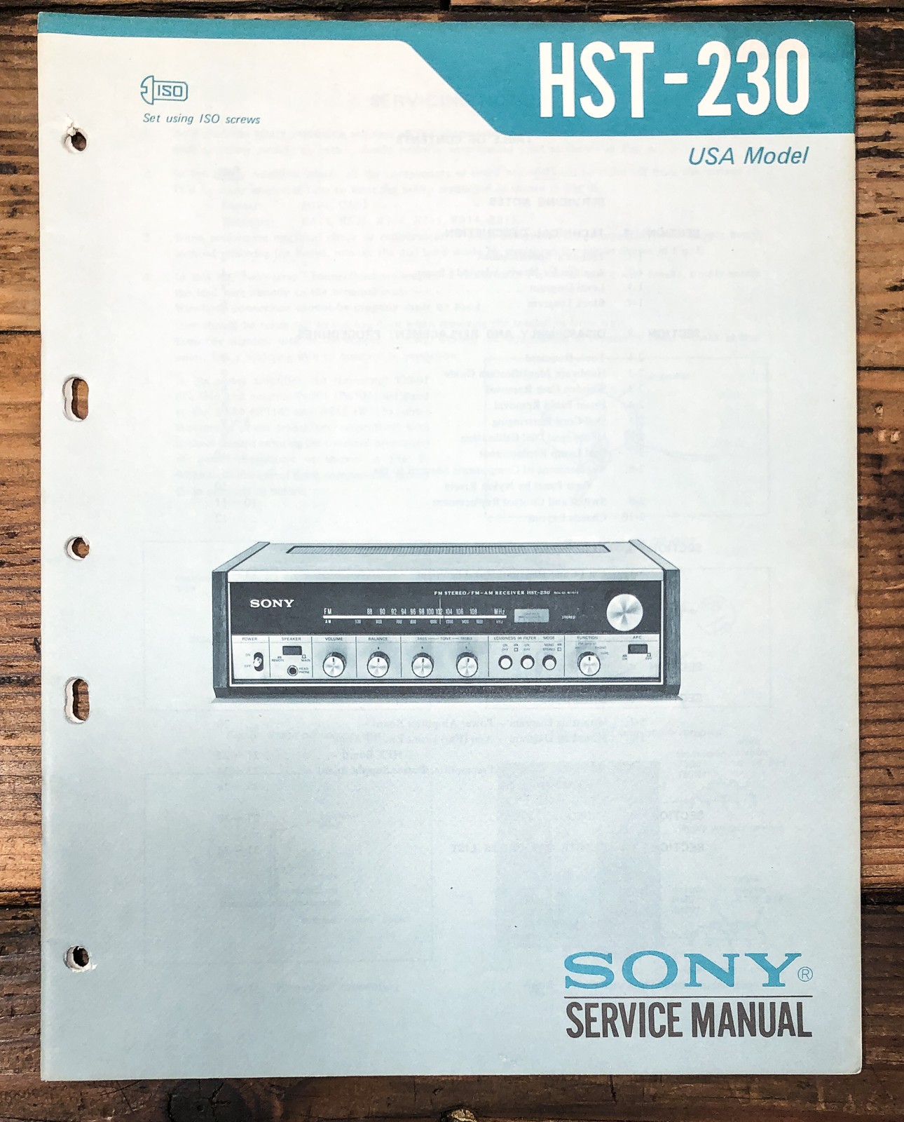 Sony HST-230 Receiver Service Manual *Original*