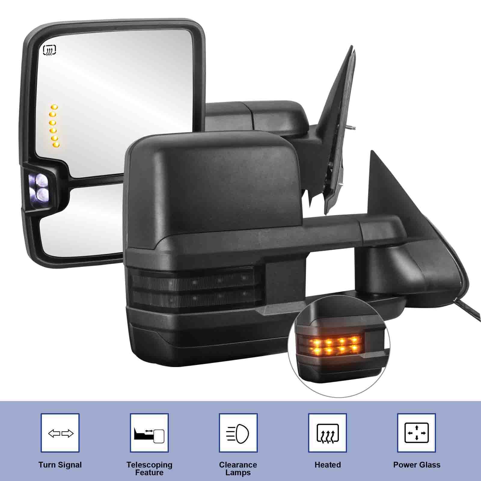 2PCS Power Heated Tow Mirrors For 1999-2002 Chevy Silverado GMC Sierra 1500 2500