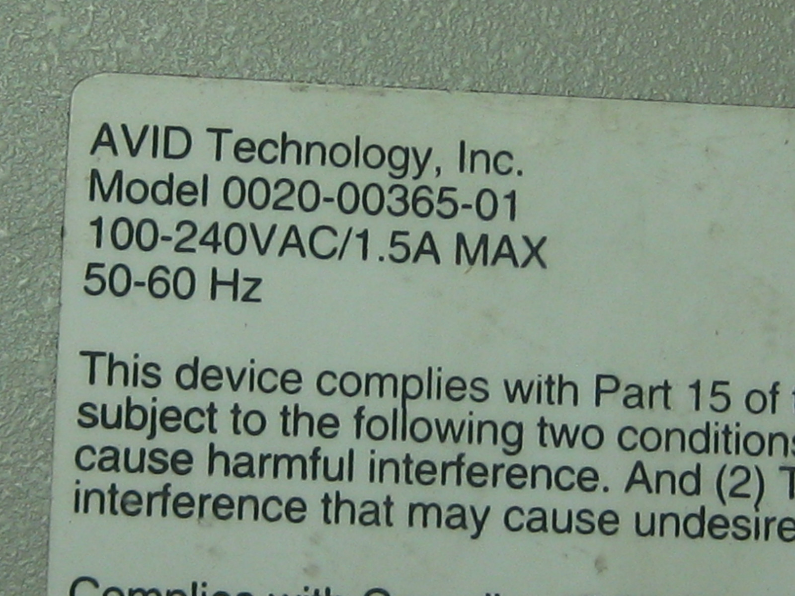 AVID TECHNOLOGY BREAKOUT SYNC BOX 0020-00365-01