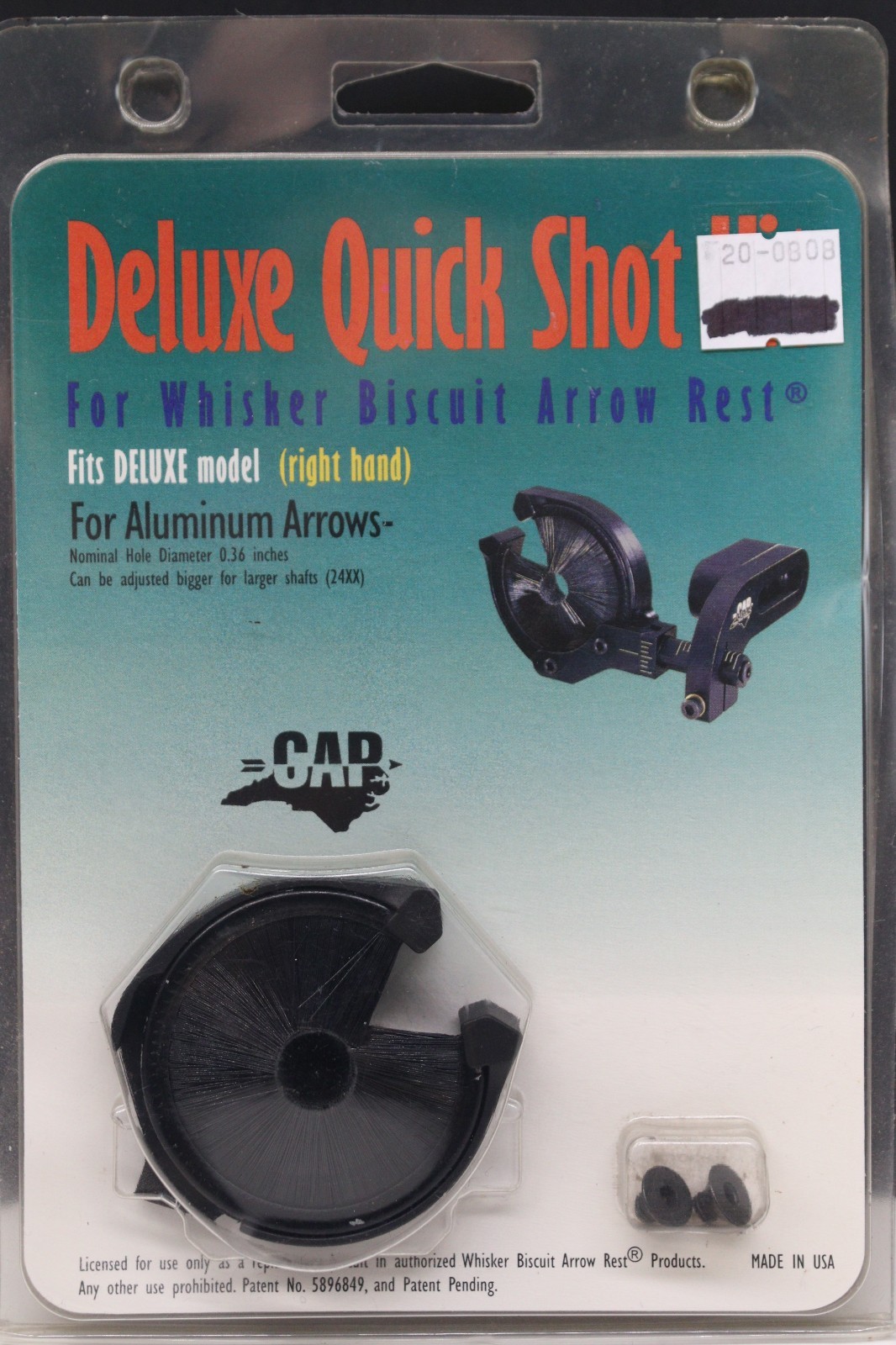 Carolina Archery Products Deluxe Quick Shot Kit RH forWhisker Biscuit Arrow Rest