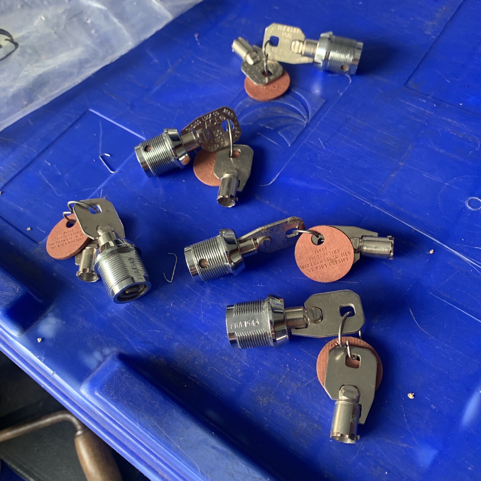 Chicago Lock Co  Ace vending machine cylinder locks  5pc Keyed Alike New No Nut