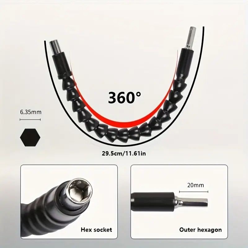 Universal Socket Wrench Set + Flexible Drill Extension Bit - Screw Head Set