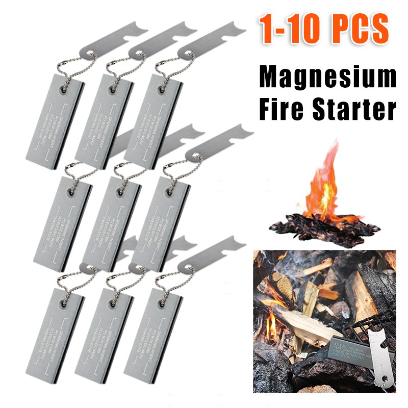 Lot Fire Starter Flint Steel Striker Kit Ferro Rod Outdoor Survival Firesteel