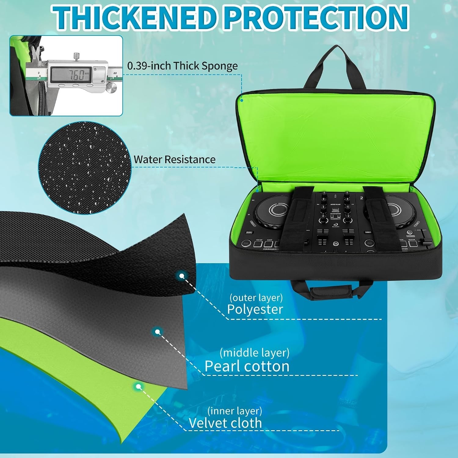 Durable DJ Controller Bag - Lightweight, Shockproof, & Organized for Travel