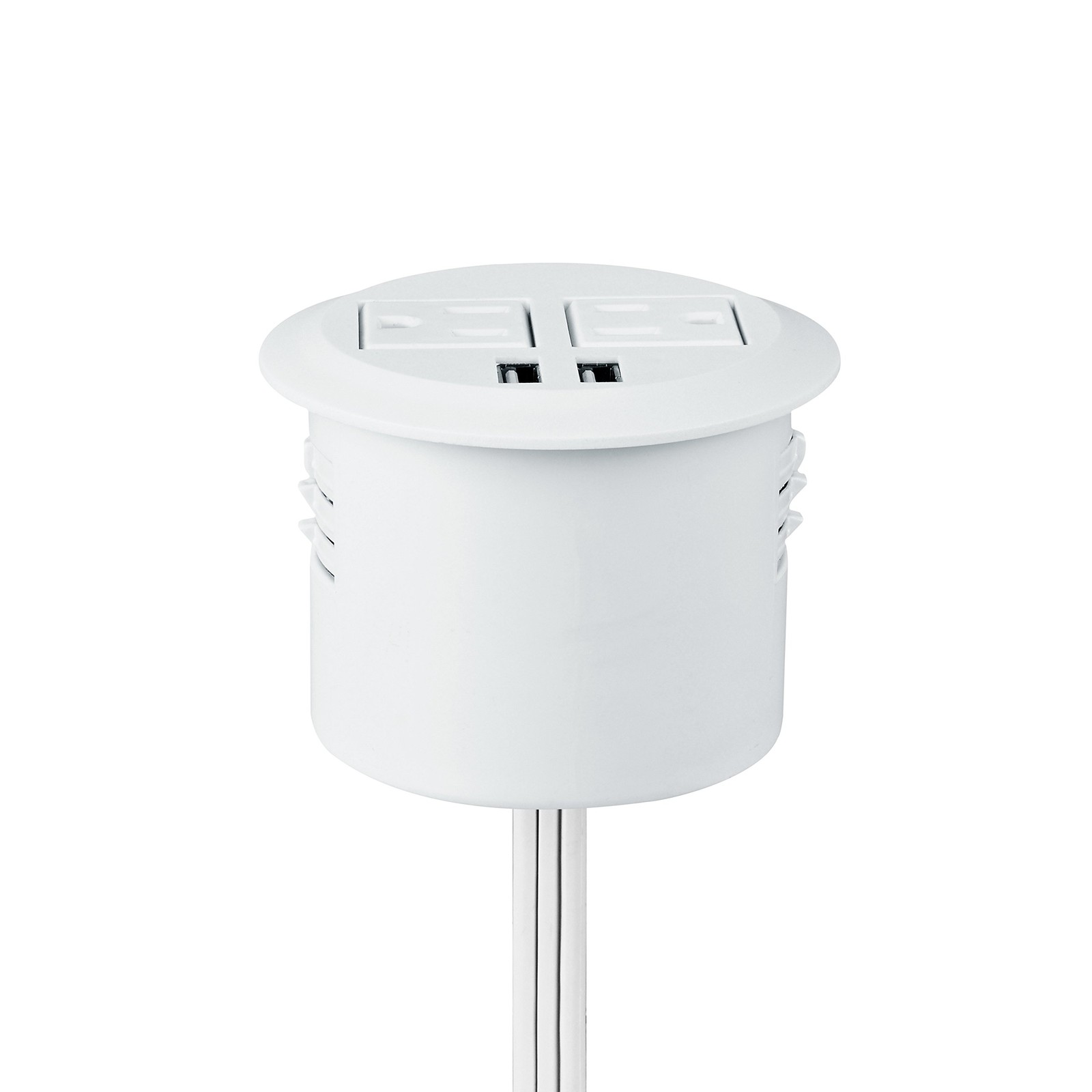Desktop Power Grommet Power Outlet Socket Desk Data Center 2 Outlet with 2 US...