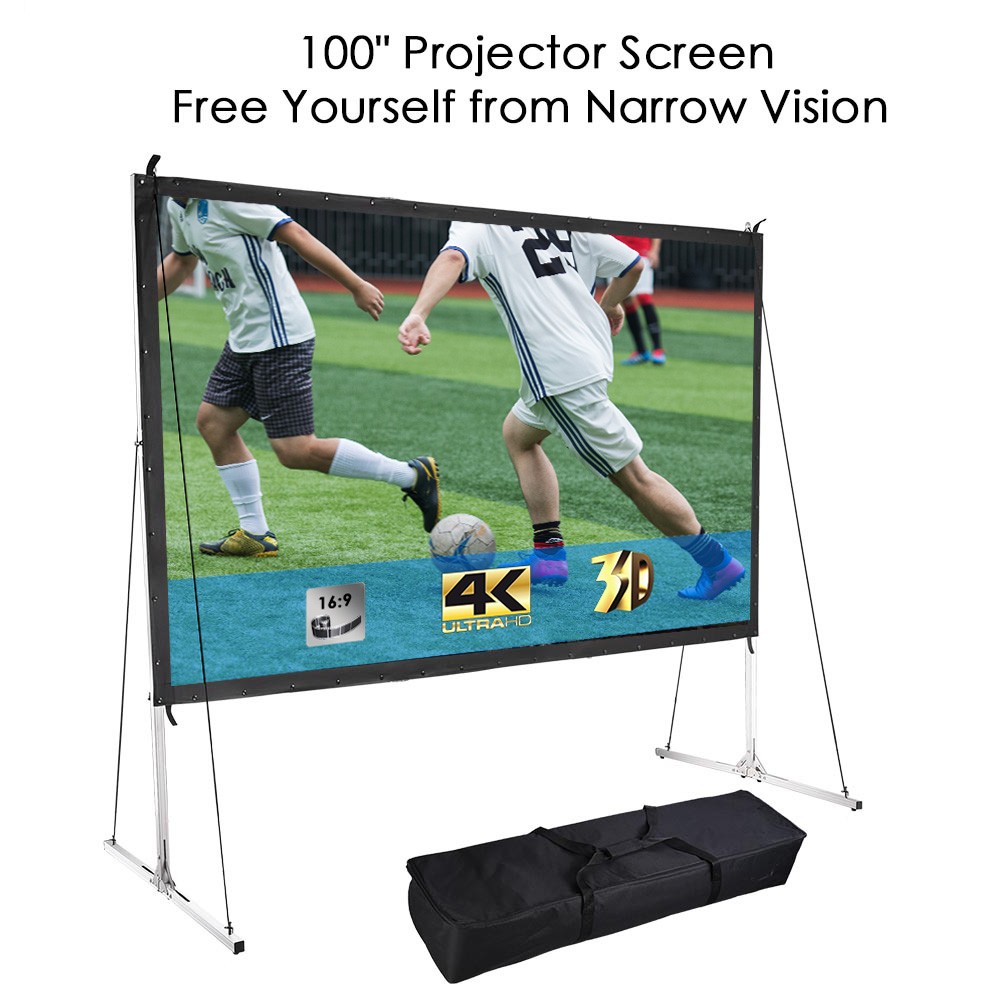 100" 16:9 Portable Projector Screen HD Home Theater Outdoor Movie Closeout