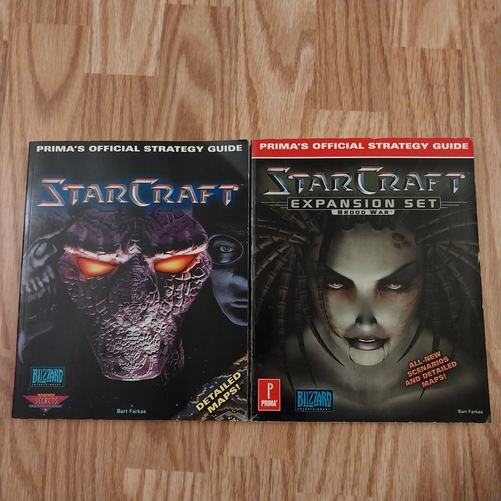 StarCraft & Expansion Set Brood War, Official Strategy Guide Books, Xlnt Cond!