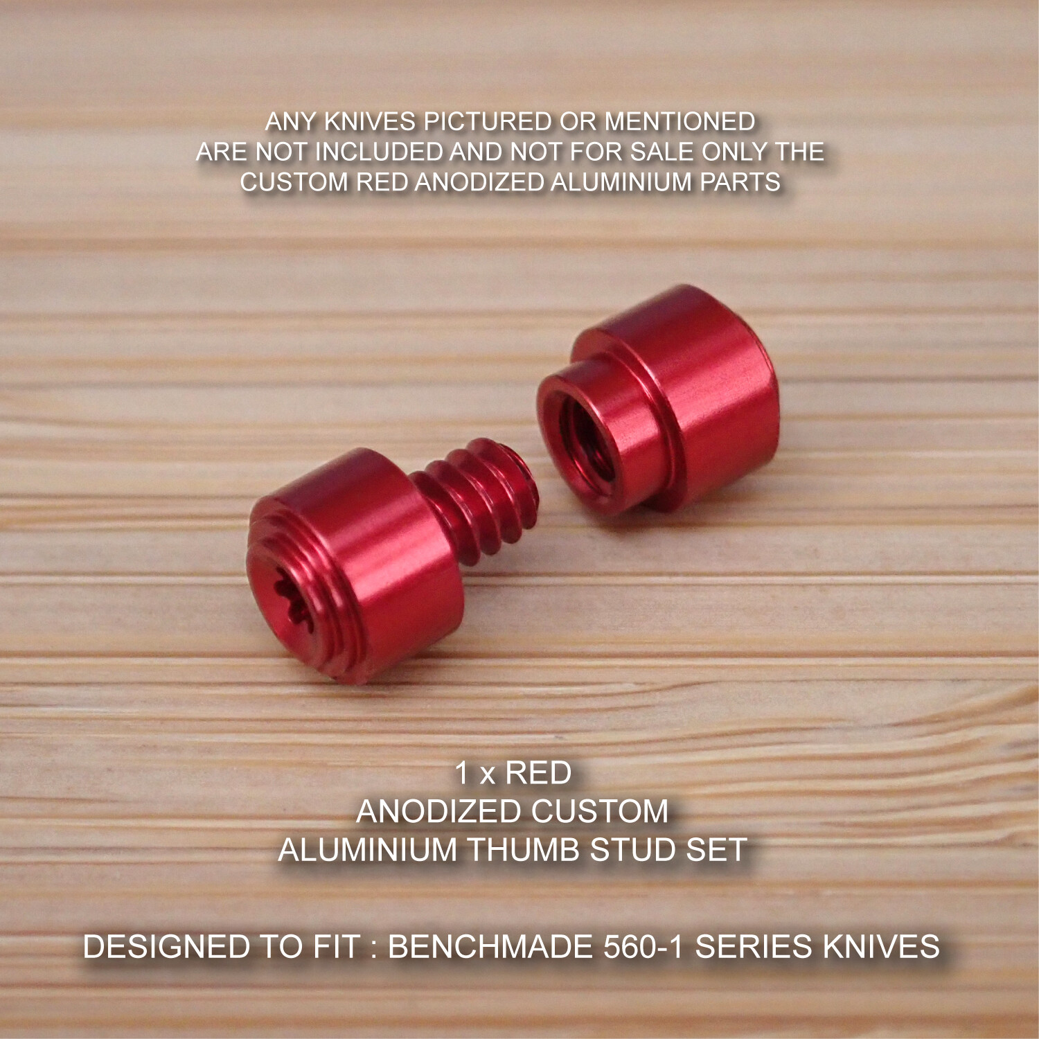 BENCHMADE 560BK-1 SUPER FREEK Custom 2pc Thumb Stud Set Anodized RED (No knife)