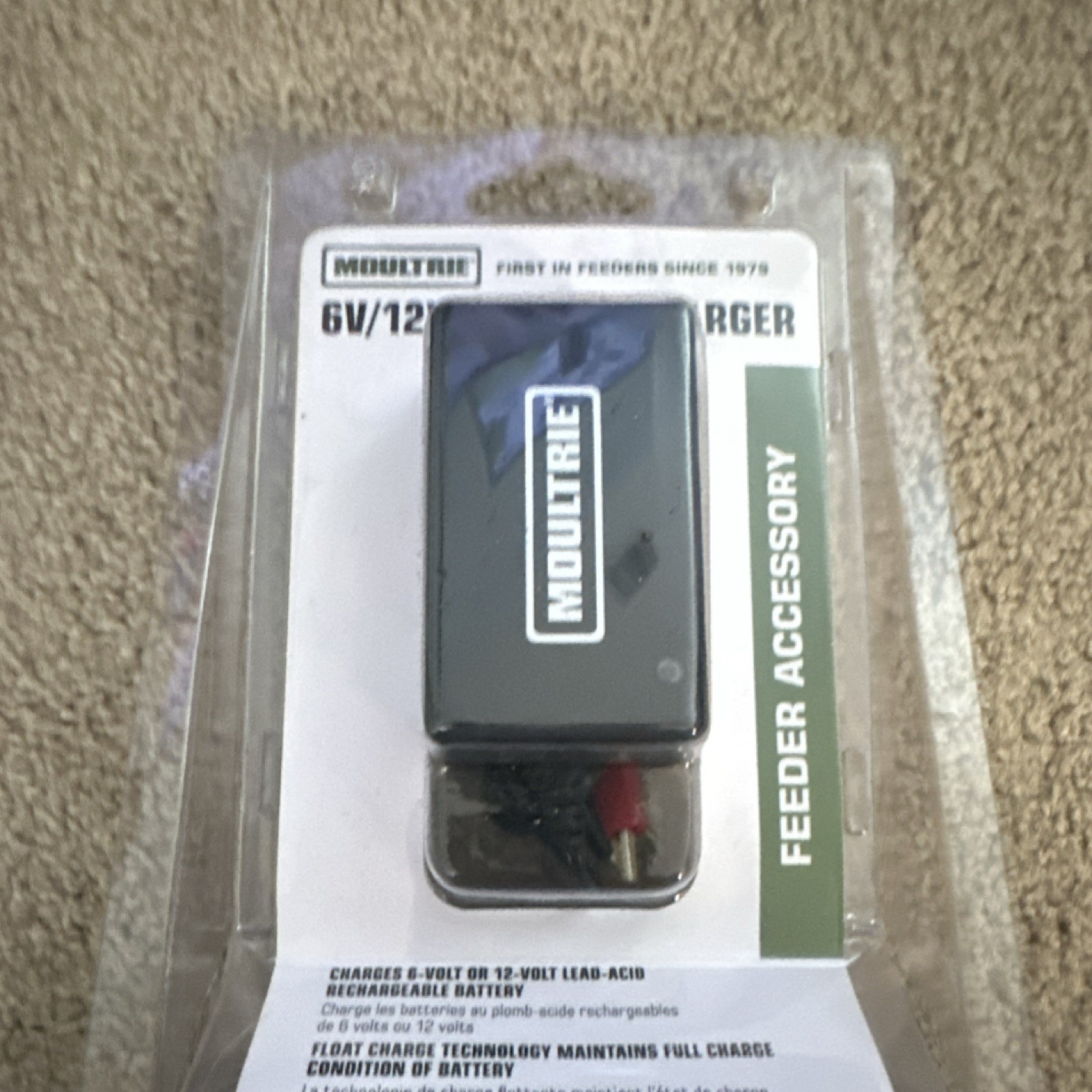 Moultrie 6V/12V Battery Charger Feeder Batteries Float Charge MFA-13464 Black