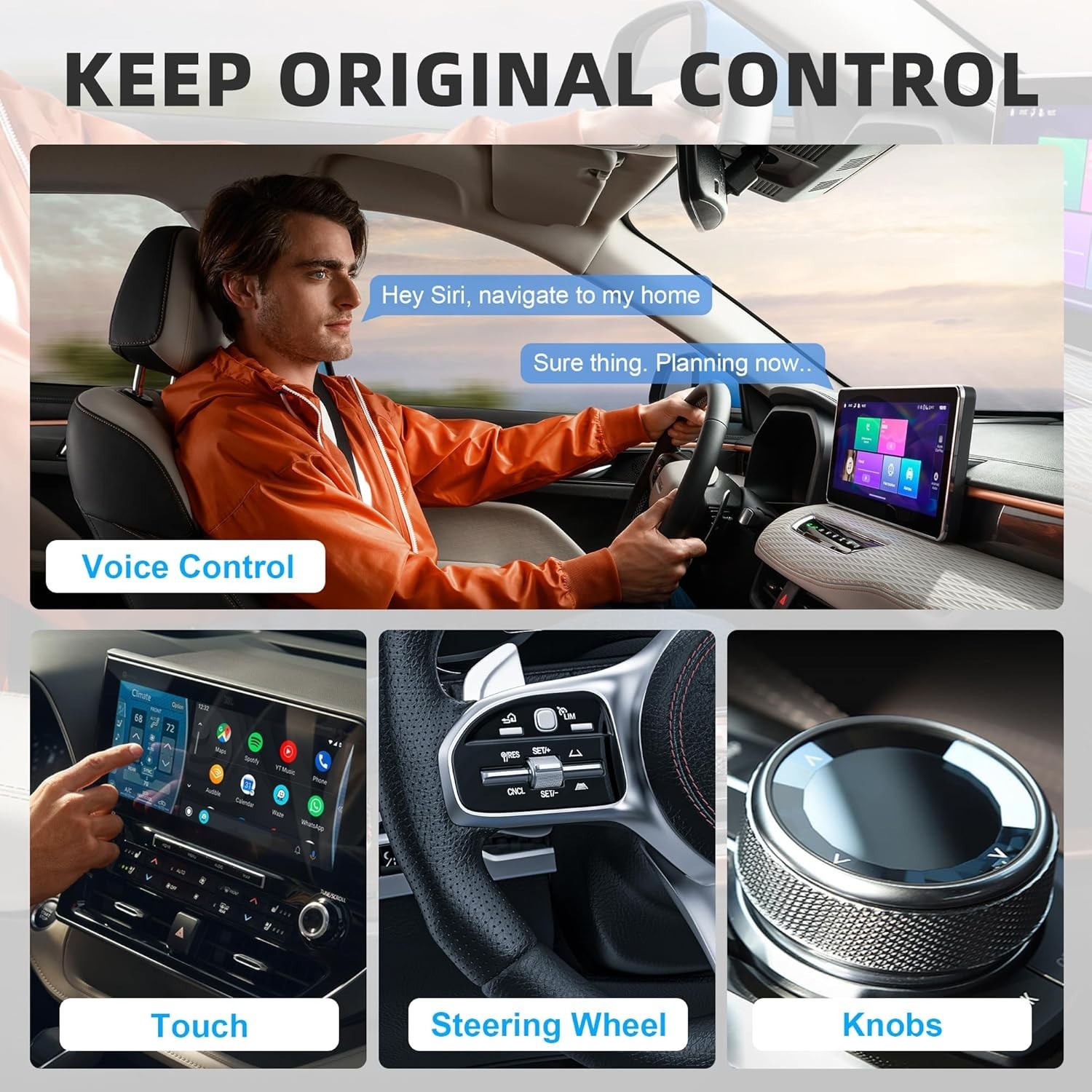 Android Auto Wireless Adapter Carplay - 2 in 1 Wireless Android Auto Car Adapter
