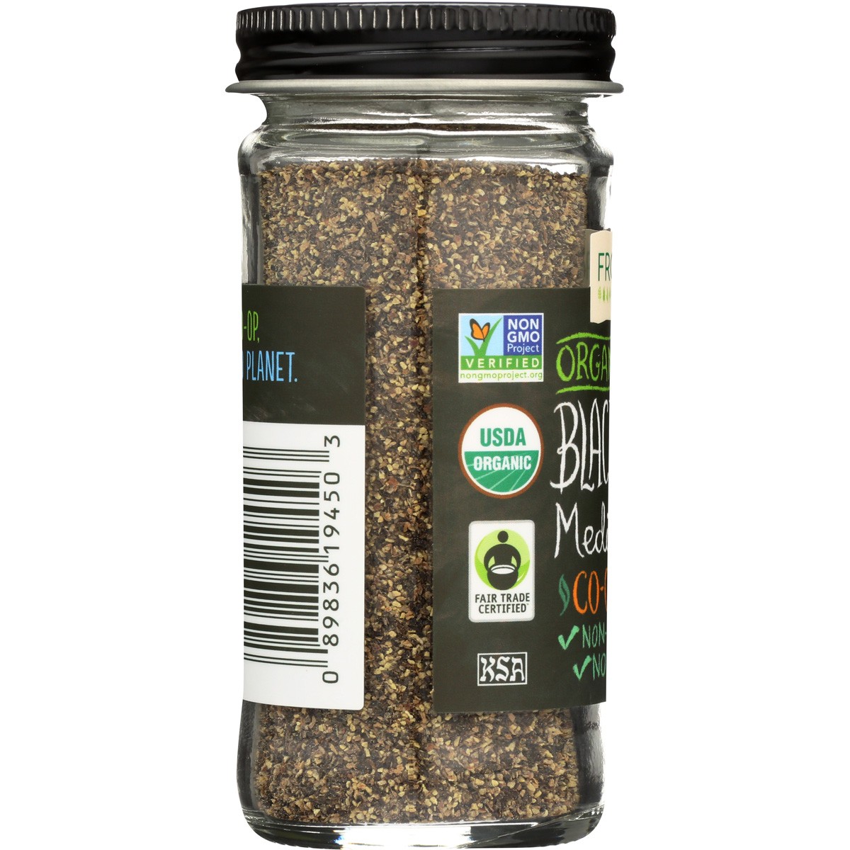 Frontier -Op Co-Op Organic Fair Trade Black Pepper Medium Grind 1.8 Oz 3 Pack
