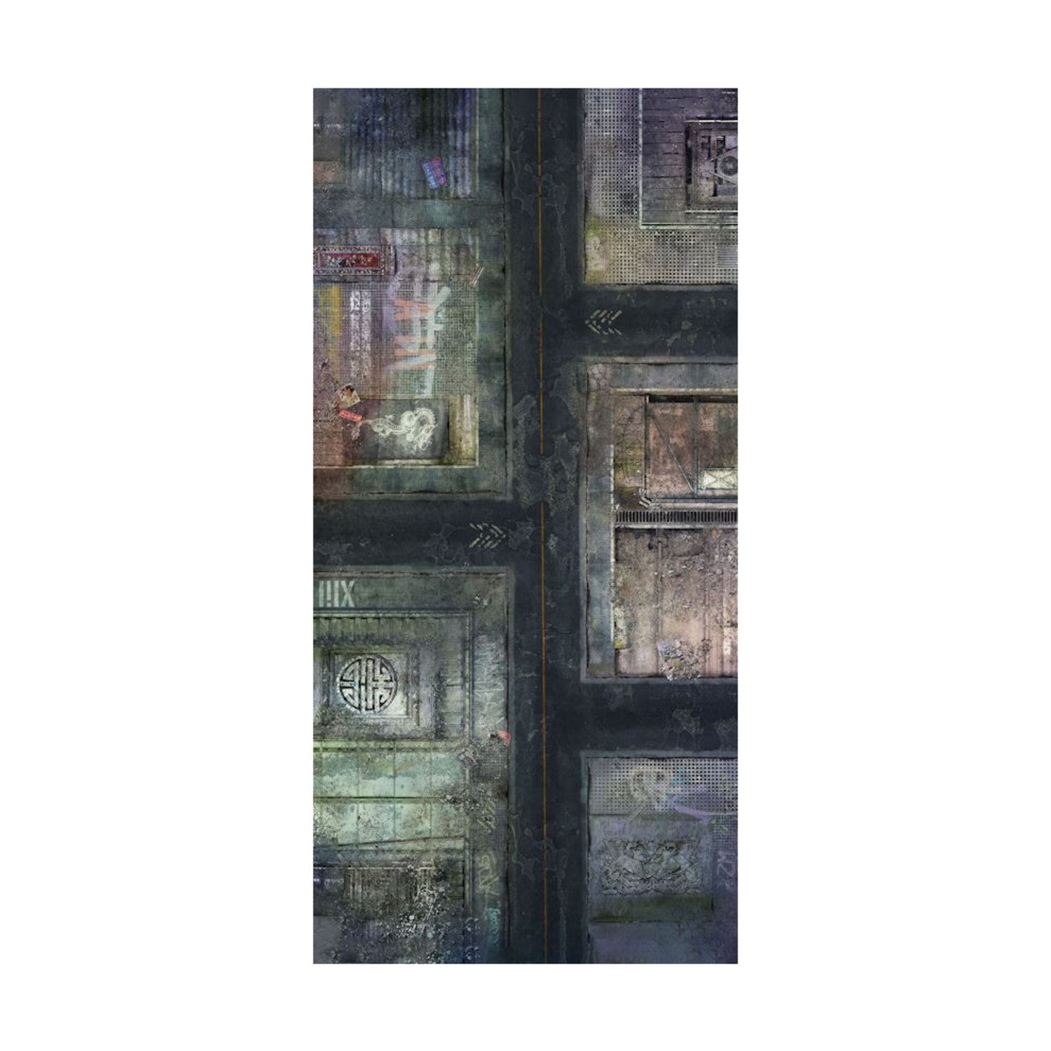 Lukas Schmidt Battlemat 72" x 36" Playmat - Ruined City (Anti-Slip Fabric) New