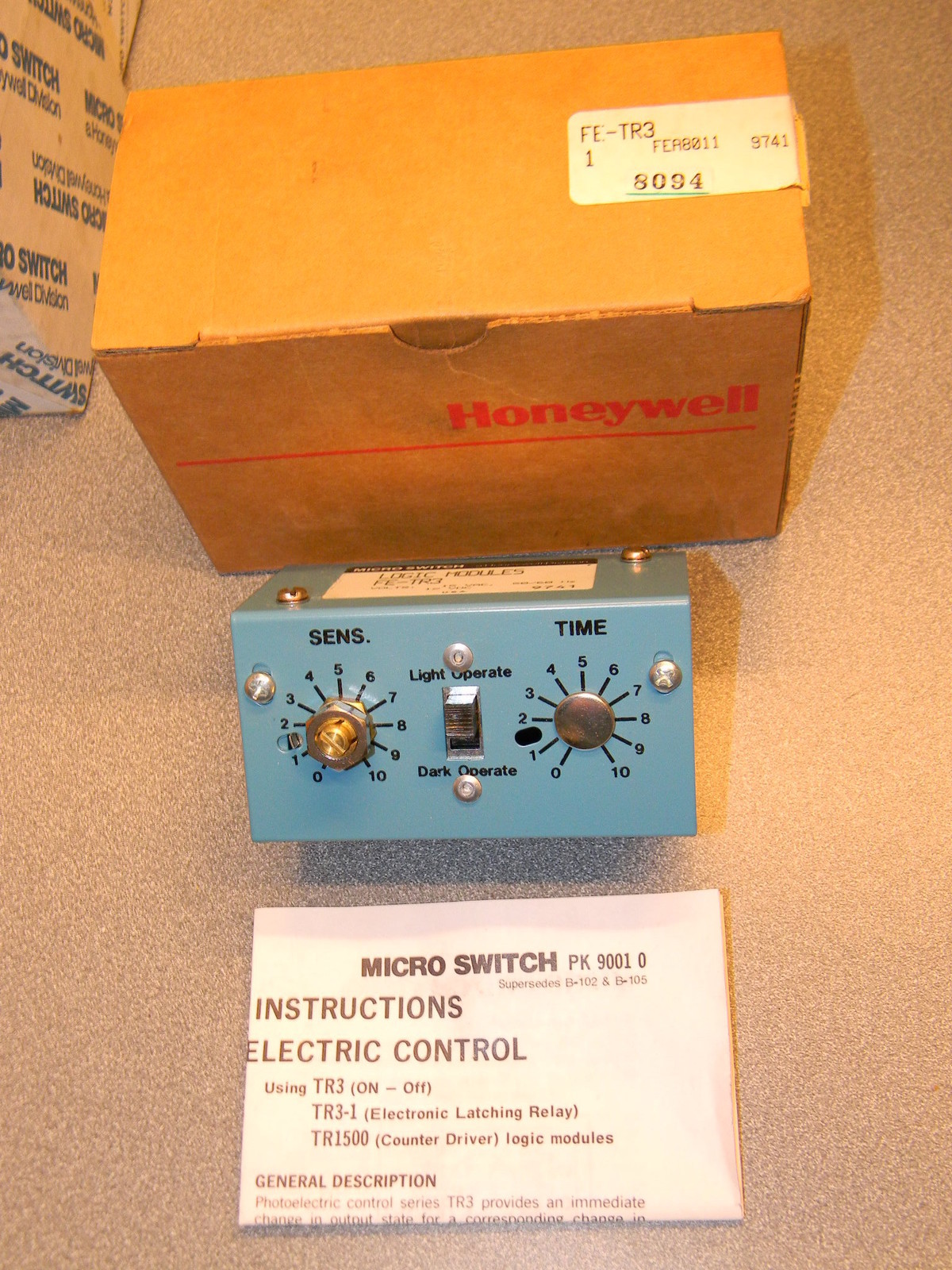 Honeywell Microswitch FE-TR3 Logic Module 15 VAC. 12 VDC New in Open Box