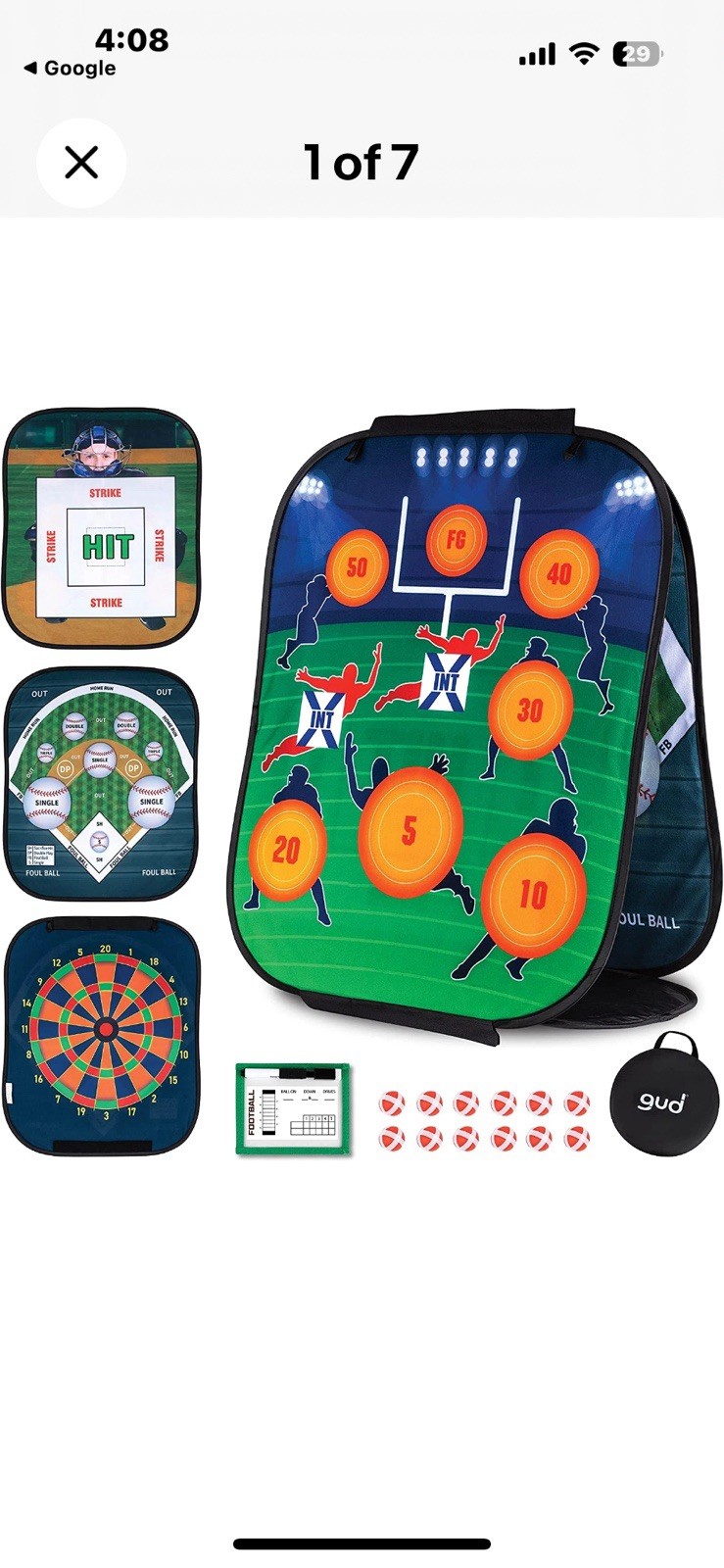 Football, Baseball & Darts Sports Games Toy, Yard Lawn Target Football Toy