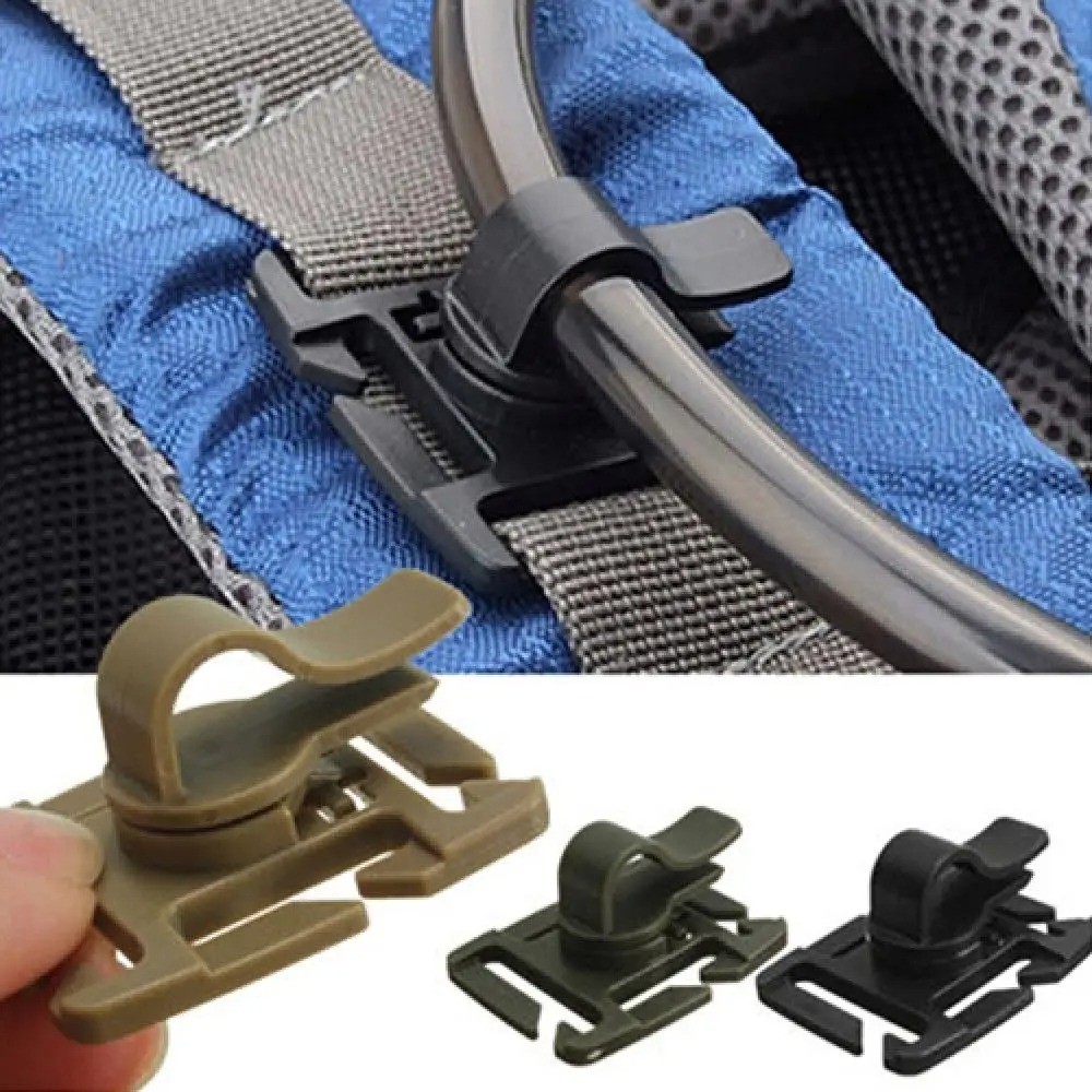 2 Water Drinking Tube Rotatable Hydration Bladder Molle Tube Clips Backpack