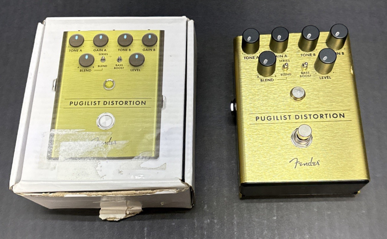 Fender Pugilist Distortion Guitar Effects Analog Pedal Gold PR 5296