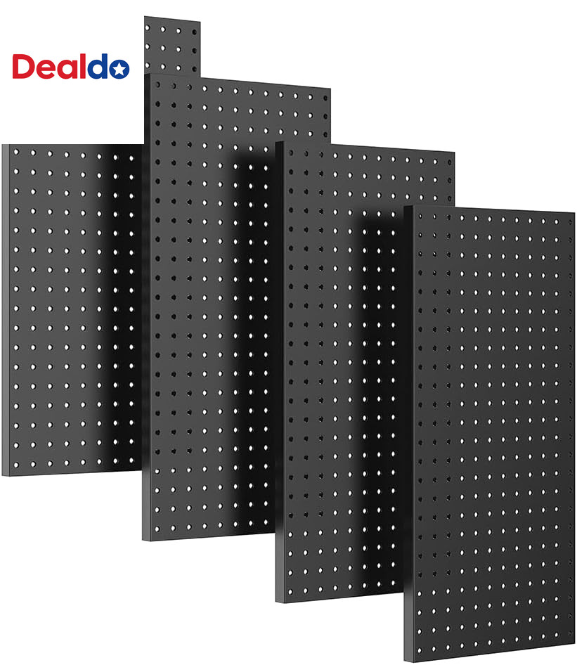 4 Pcs Metal Pegboard Wall Panels, Peg Boards for Garage Tool Storage