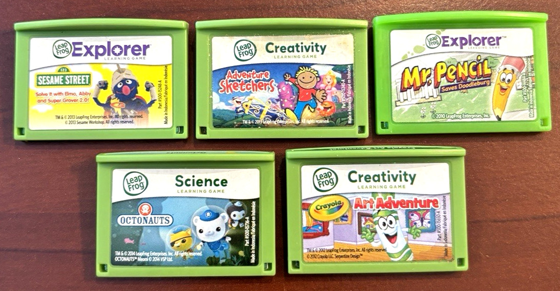 5 Leap Frog LeapPad Explorer Learning Game lot  LeapPad 1 2 3 XDI Ultra Platinum