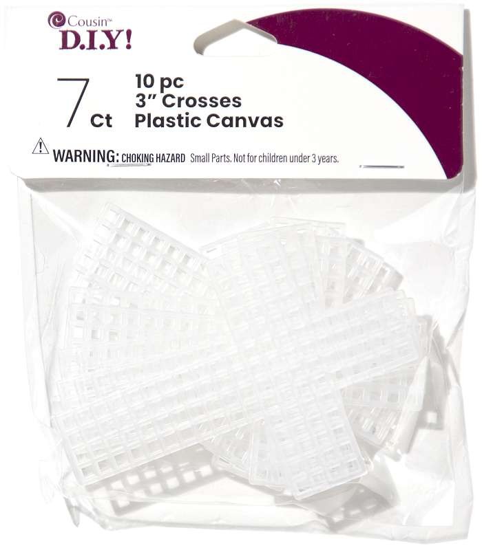 Cousin Plastic Canvas Shape 7 Count 3 10/Pkg Crosses Clear