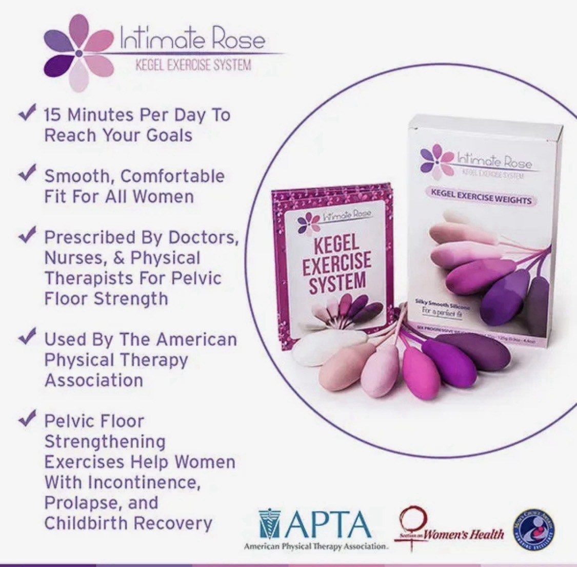 NEW Intimate Rose KEGEL SYSTEM Exercise Weights SEALED