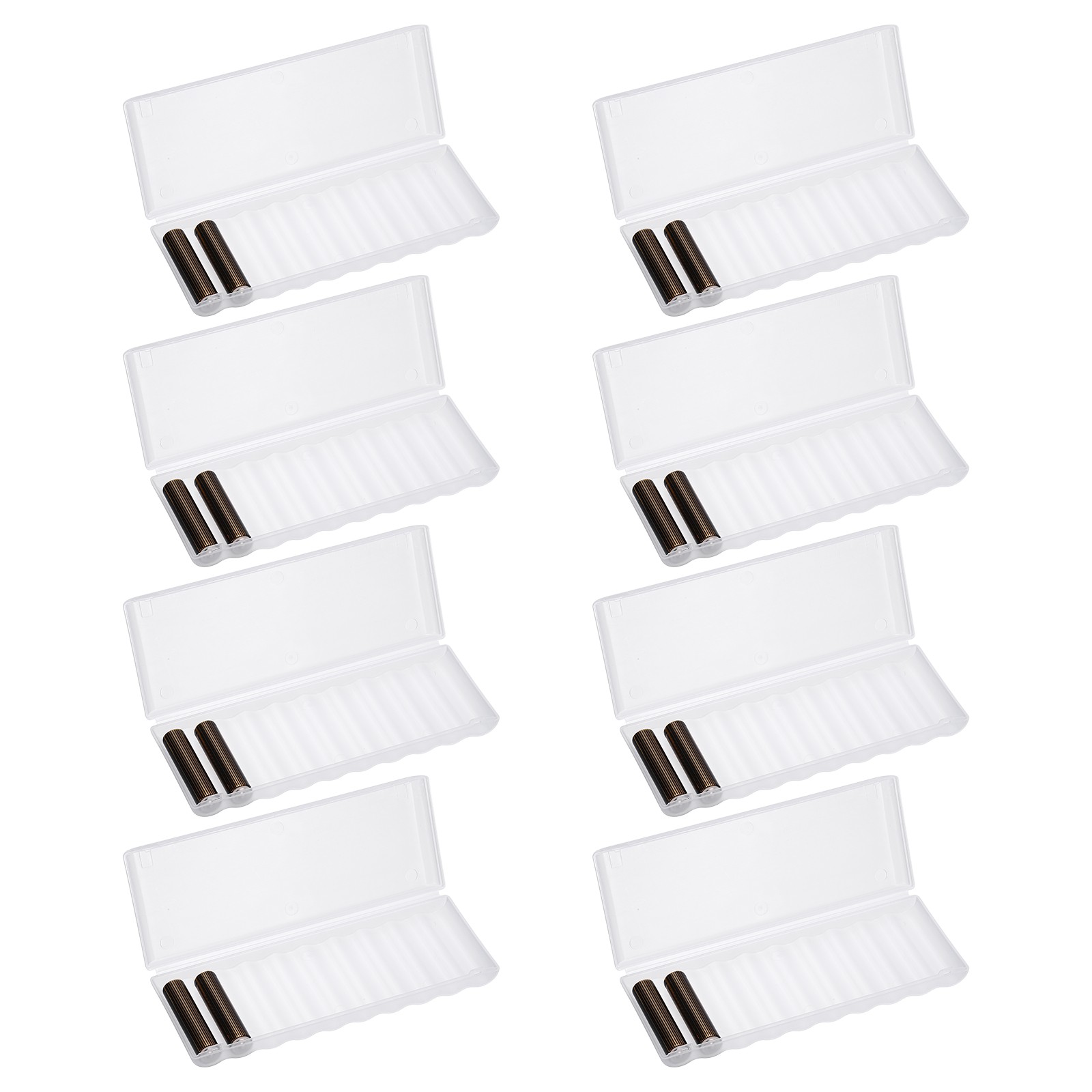 Battery Organizer Storage Box, 10 x AA Batteries Clear Storage Case Holder 8Pcs