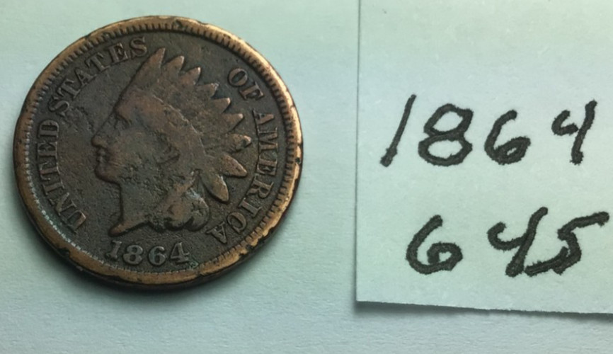 1864 Indian Head Penny; Good condition; #645