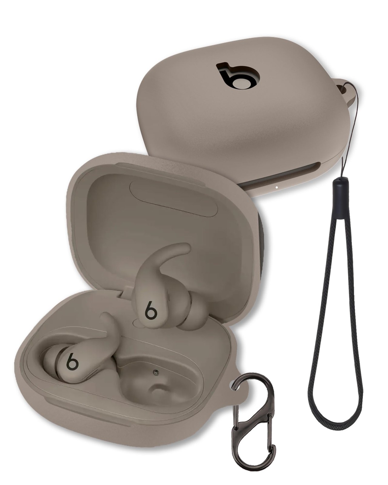 Case for Beats Powerbeats Fit Earbuds 2025, FJIASTB Soft Silicone 0.01, Gray