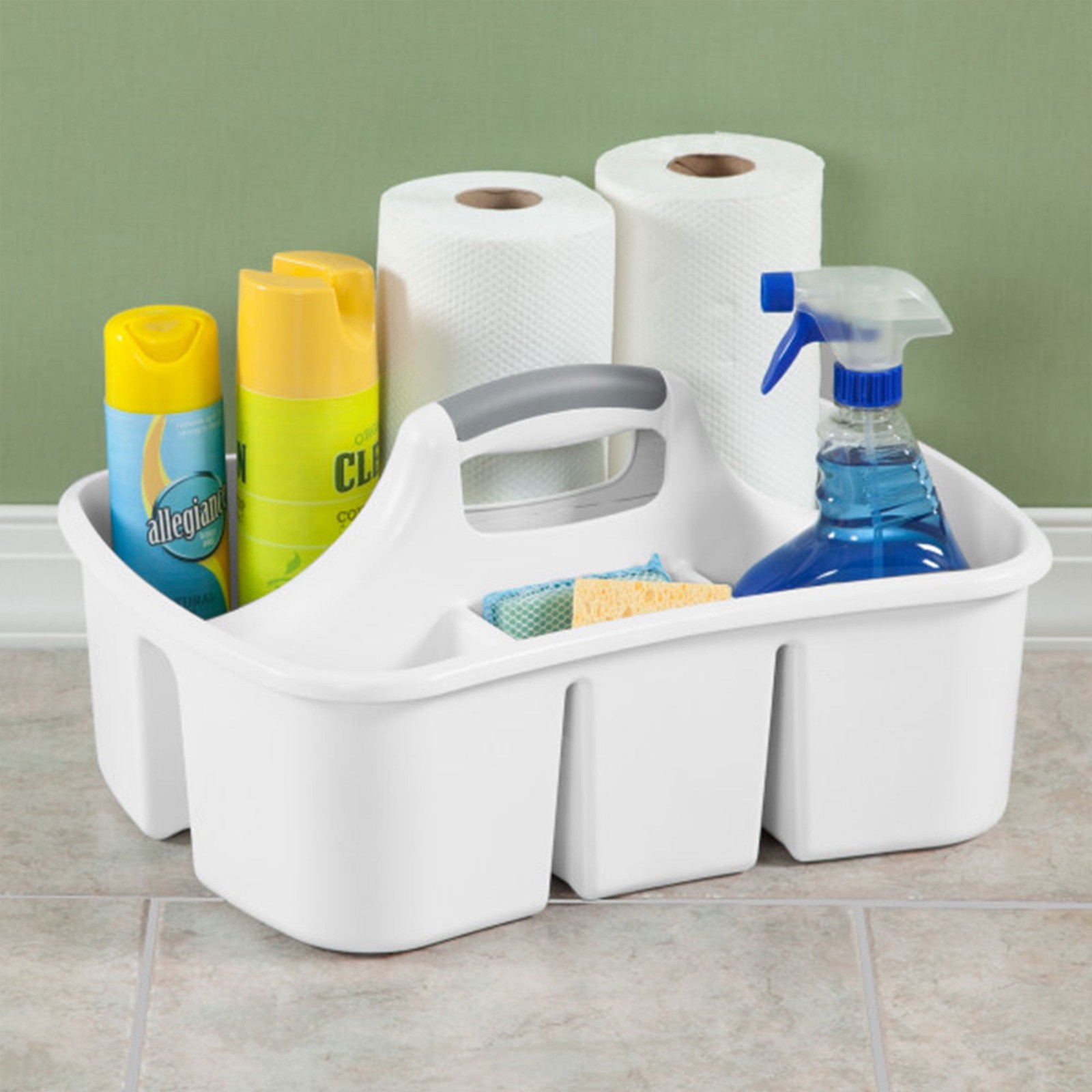 Divided Ultra™ Caddy, Easy Carry, Handy Plastic Utility Storage, White