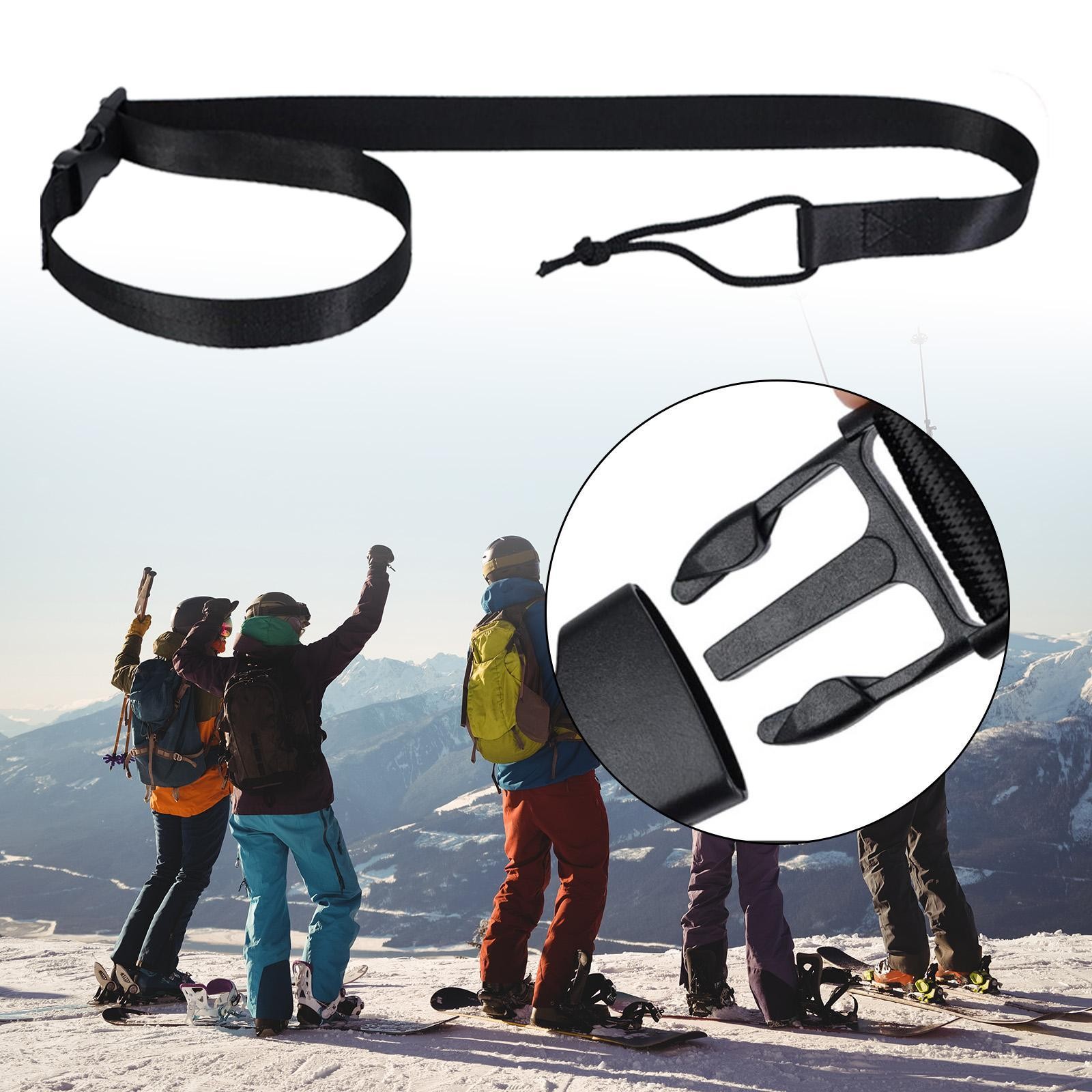 Snowboard Leash Binding Strap Polyester Reusable Comfortable Outdoor Snowboard