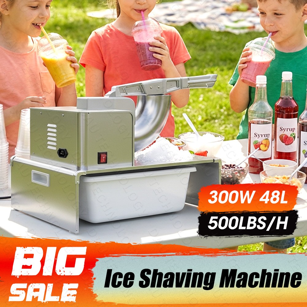 500LB/H Electric Ice Shaver Machine, Updated Snow Cone Machine for Home Parties
