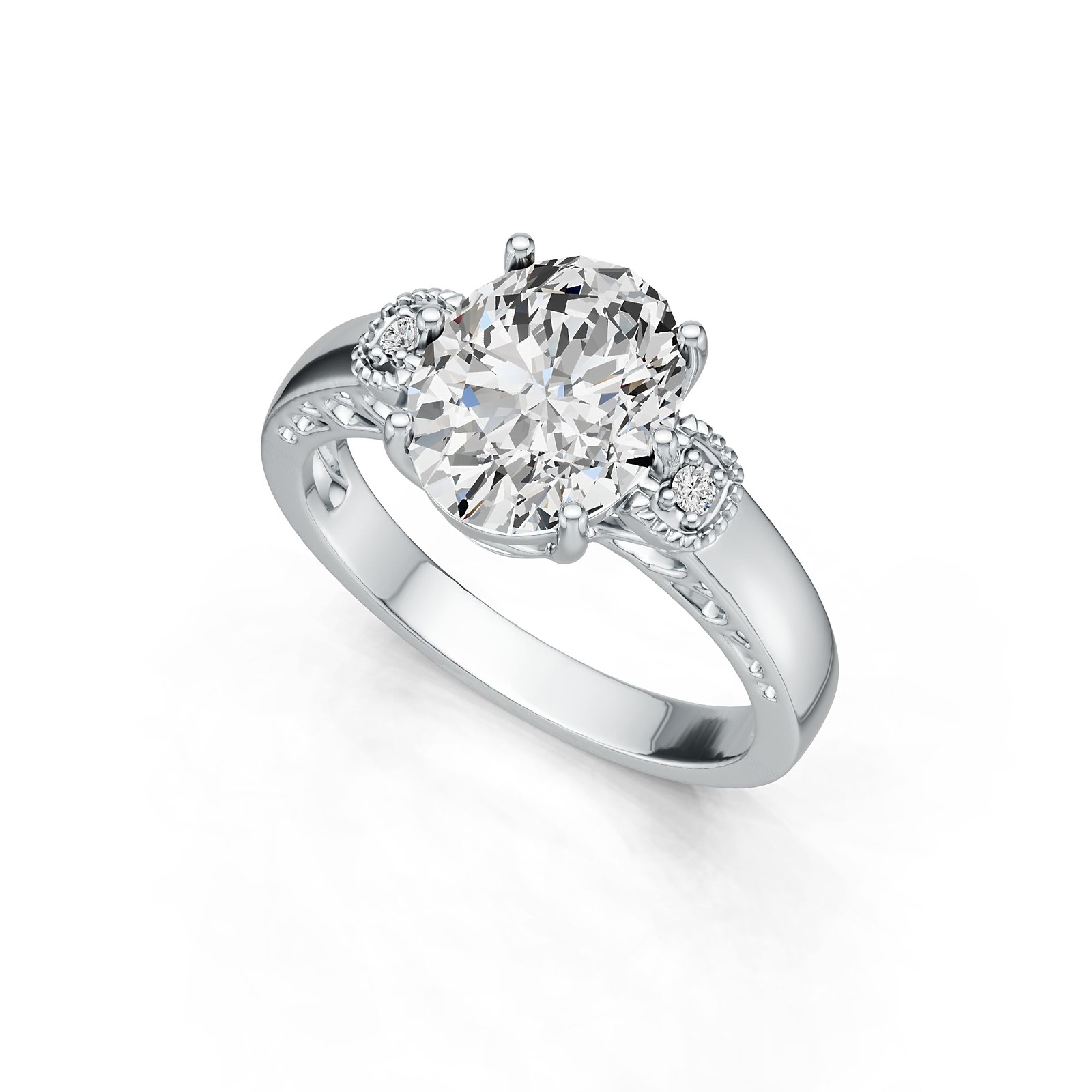 Sterling Silver Semi Mount Ring Setting Oval OV 10X8mm