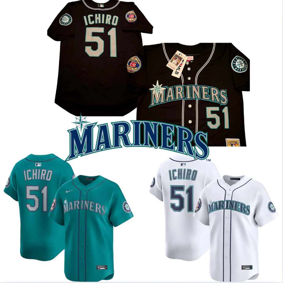 NWT Mariners #51 Ichiro Hall of Fame Limited Edition 2Patch stitched Jersey