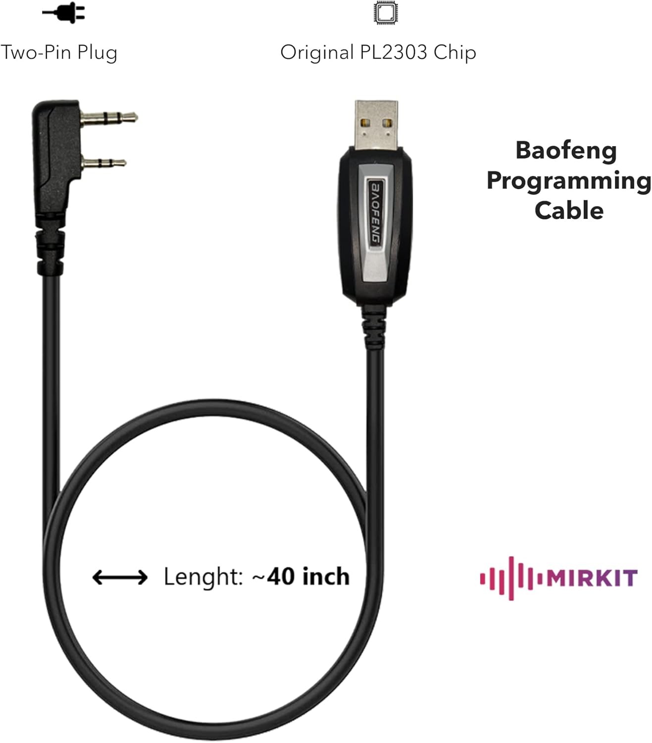 MIRKIT Baofeng Programming Cable for UV-5R