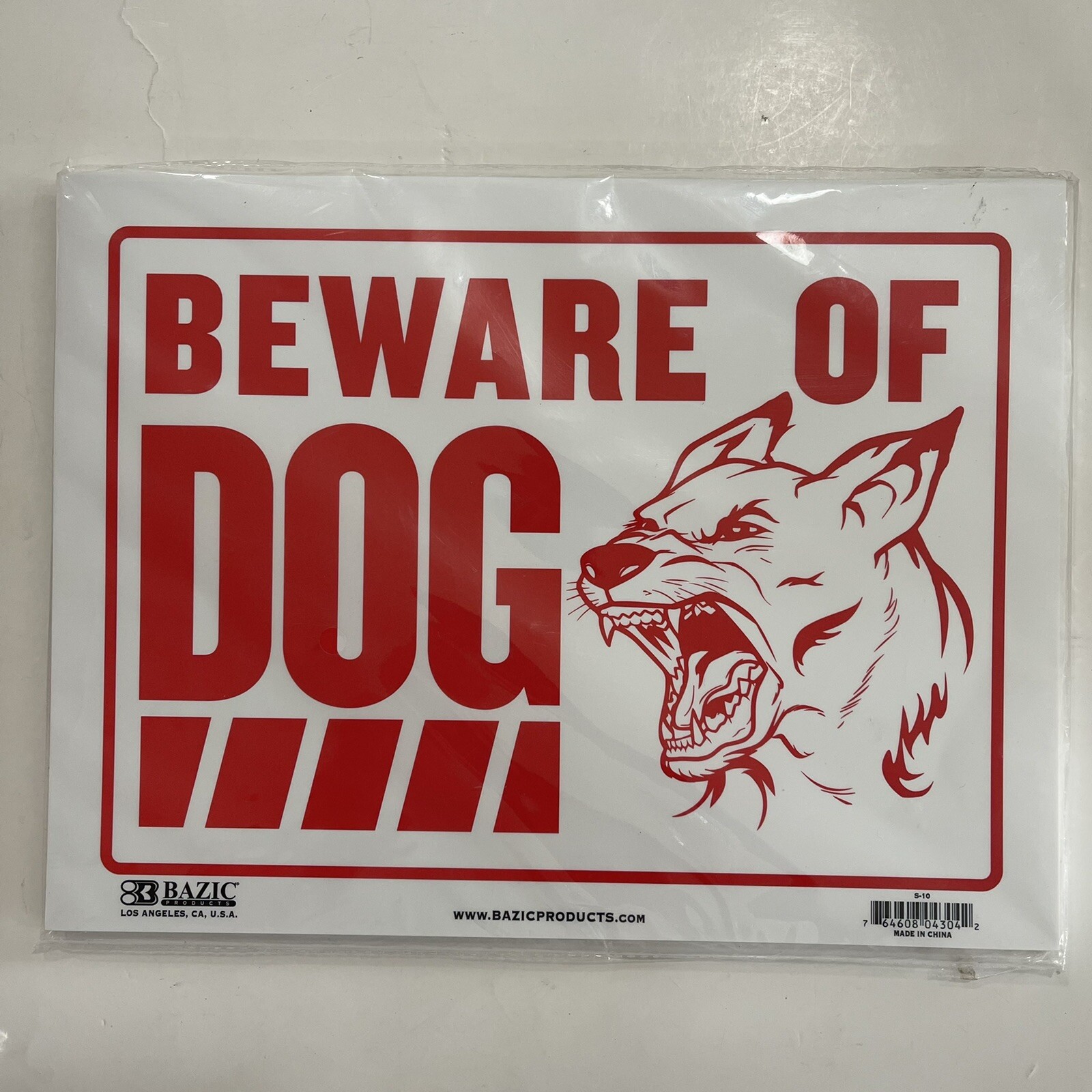BEWARE OF DOG Sign 9 x 12 Weatherproof Plastic Signage Security Anti Thief E41