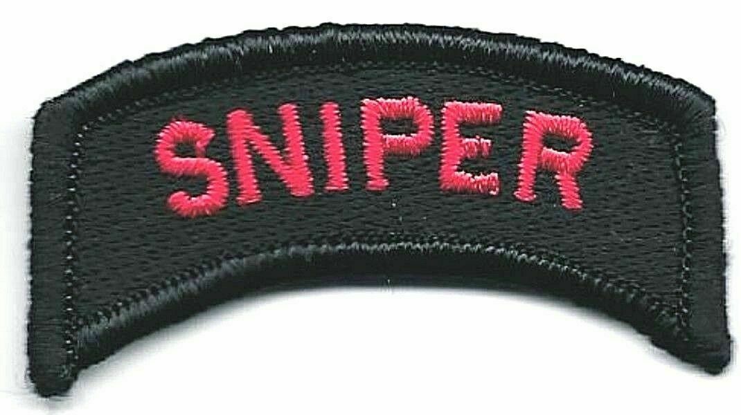 1" x 2 1/4" Red Black Sniper Tab Patch Fits For VELCRO® BRAND Loop Fastener